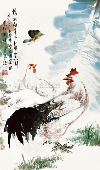 米景扬 双吉图 镜心