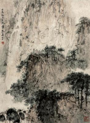 傅抱石 山水 立轴