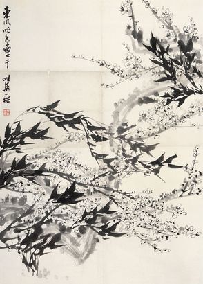 郭味蕖 东风吹香遍大千 镜心