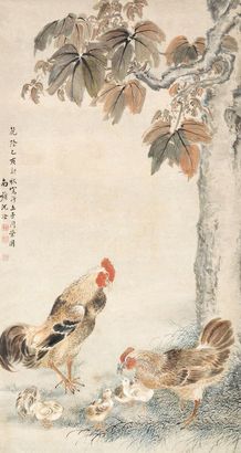 沈铨 大吉图 立轴