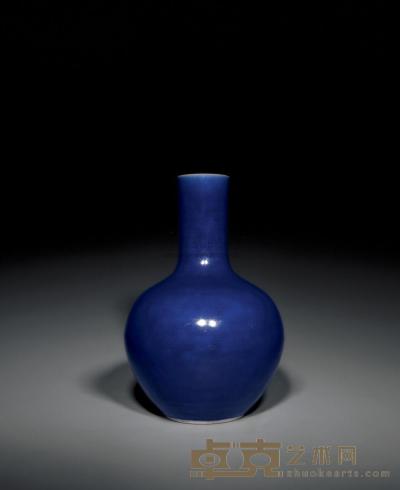 清乾隆 霁蓝釉大天球瓶 高58cm