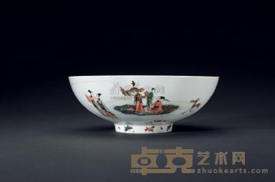 清康熙 五彩群仙贺寿图大碗 直径22.5cm