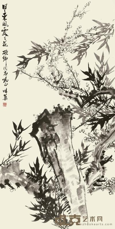 郭味蕖 双清图 立轴 125×68cm