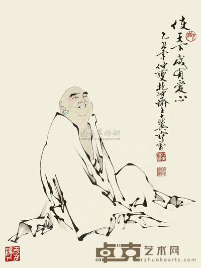 范曾 1985年作 笑和尚图 立轴 95.6×68cm