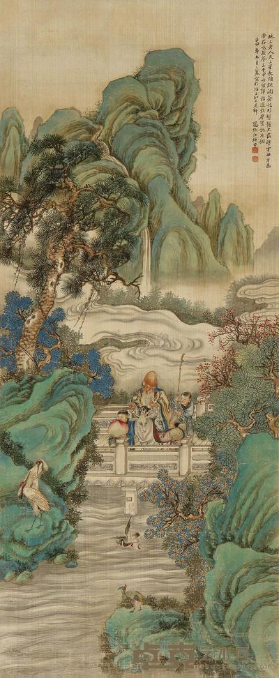 寇振江 神仙贵寿 立轴 97.6×40.5cm