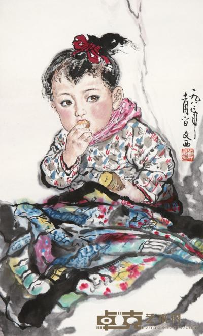 刘文西 1982年作 陕北娃娃 立轴 57.6×35.5cm