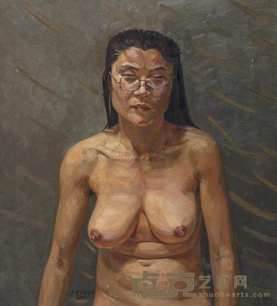 刘小东 1990年作 学者 87×90cm