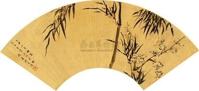 程嘉燧 1625年 山竹早梅 扇面