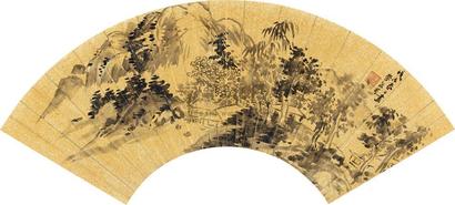 李流芳 1628年 水墨山水 扇面