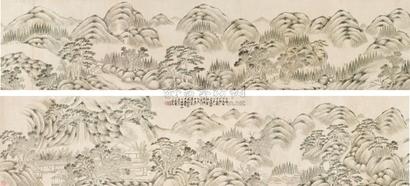 允禧 摹文衡山山静日长图 手卷