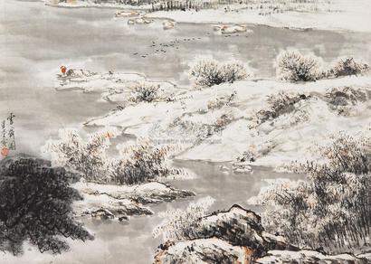 卢星堂 雪霁图 立轴