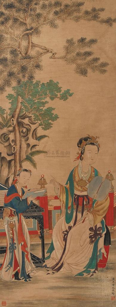 陈枚 仕女 立轴