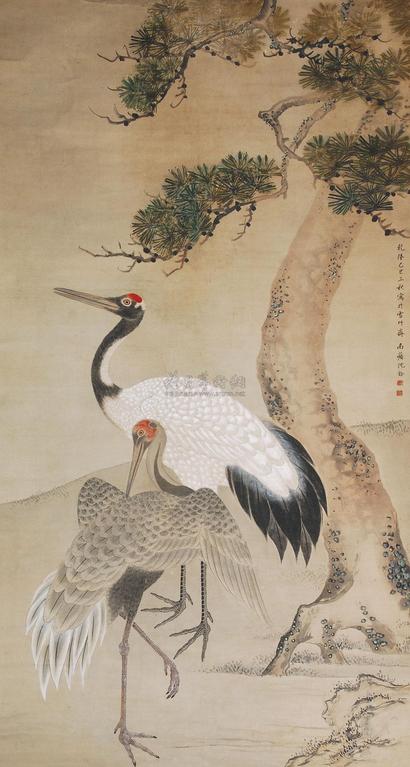 沈铨 松鹤延年 立轴