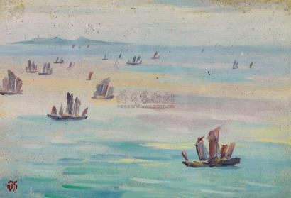 周碧初 20世纪60年代 太湖帆影