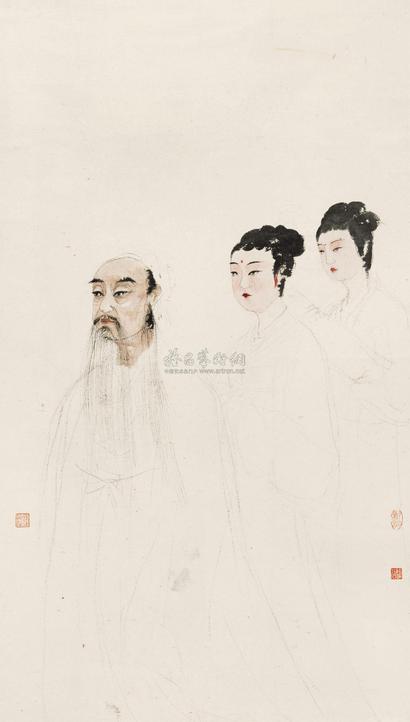 傅抱石 东山丝竹 立轴