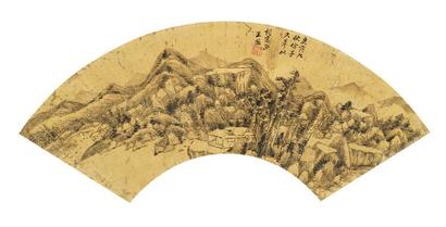 王鉴 1650年作 仿古山水 立轴