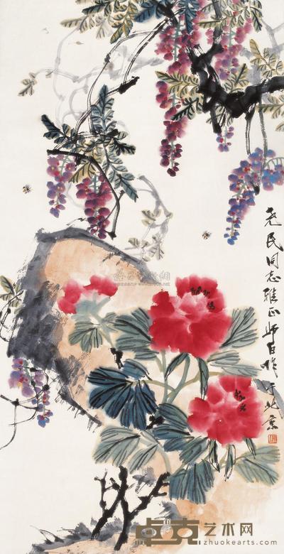 娄师白 花卉 立轴 137×69cm
