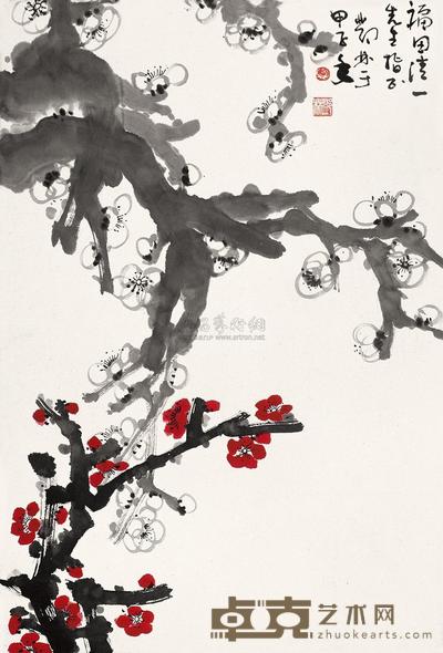 邓林 1984年作 梅花 镜心 69×47cm