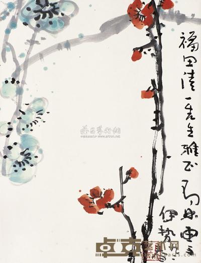 邓林 1992年作 梅花 镜心 40.5×32cm