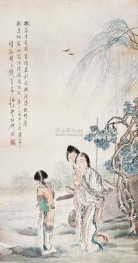 钱慧安 1900年作 仕女 立轴