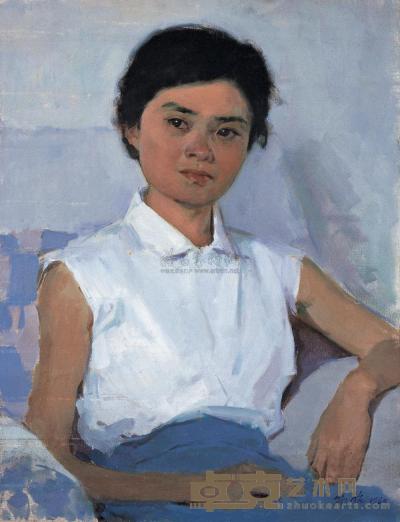 靳尚谊 1960年作 肖像 65×50cm
