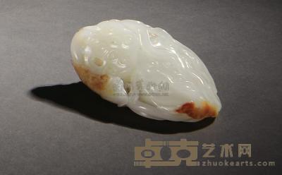 清中期 白玉洒金莲蓬 长6.2cm