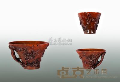 清 17世纪 梅花纹杯 长11.2cm×宽8.7cm×高7cm