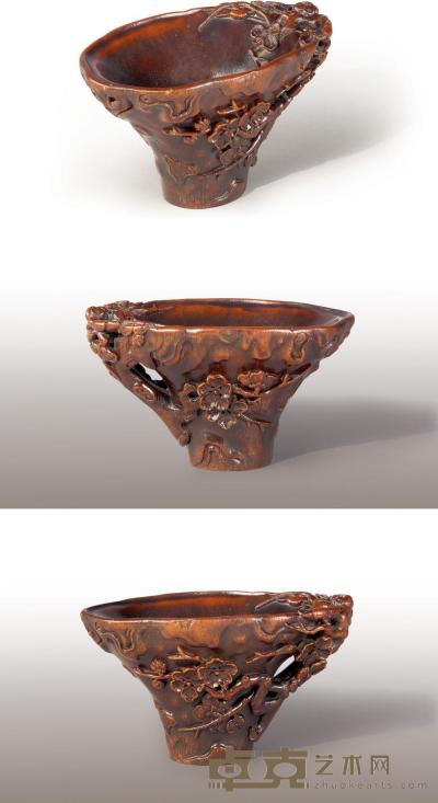 清 17世纪 梅花杯 长14.8cm×宽9.9cm×高8.8cm