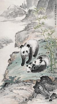 孔小瑜 1972年作 熊猫 立轴