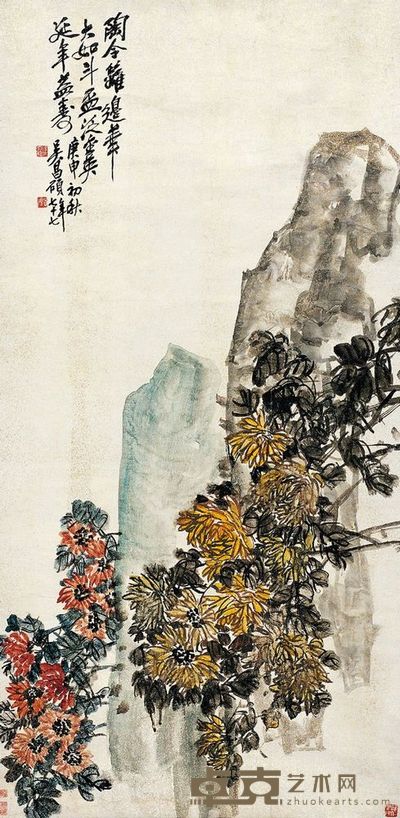 延年益壽圖 136×68cm