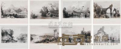 阿罗姆 大清帝国图志风景部分 （共八幅） 12.5×19cm