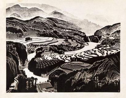 丰中铁 1964年作 山乡水电