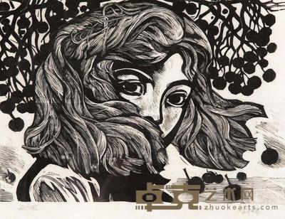 谭权书 1989年作 秋风 29×40cm