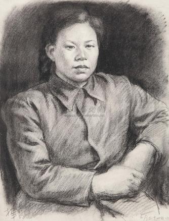 李桦 1958年作 素描人物