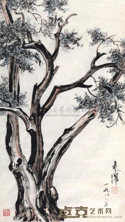 李桦 1981年作 松树 80×45cm