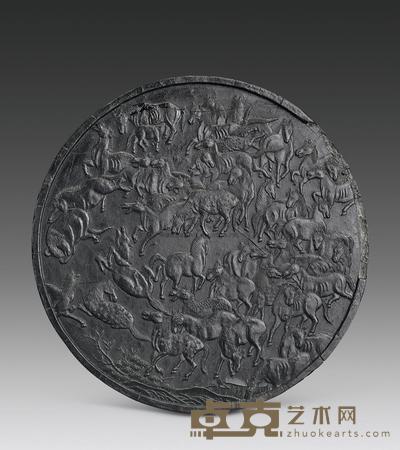 清 百骏图墨 14.5cm