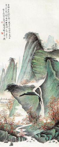 贺天健 1939年作 山水 立轴