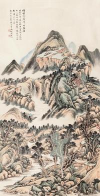 冯超然 1936年作 山水 立轴