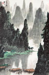 白雪石 漓江山水 立轴