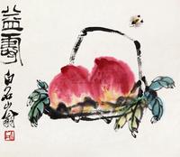 齐白石 益寿图 镜心