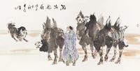 刘大为 2008年作 瀚海驼铃 镜心