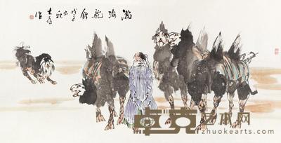 刘大为 2008年作 瀚海驼铃 镜心 69×136cm