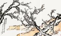 李苦禅 1978年作 雪香万里 （三幅） 立轴