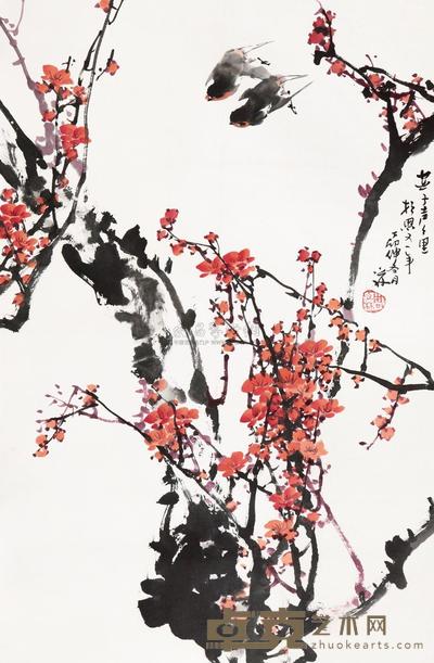 周之林 梅花 立轴 99×66cm