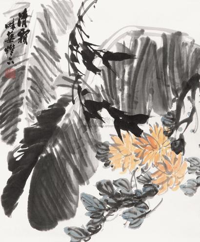 郭味蕖 清霜 立轴