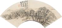 徐渭 1578年作 柳林泛舟扇面 镜心