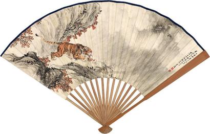 房毅 丁丑（1937年）作 书画合璧扇 成扇