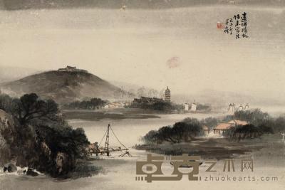 吴石僊 1885年作 远浦扬帆 镜心 32×47cm