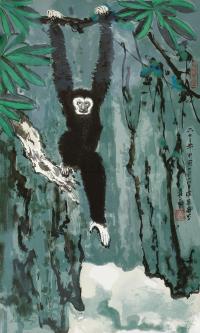 张大千 1974年作 猿 （铜版画）