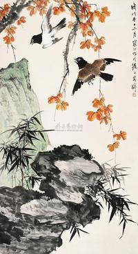 江寒汀 1958年作 花鸟 立轴